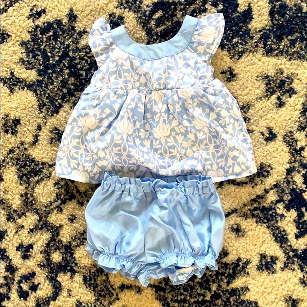 Baby Girl Blue Floral Outfit 3-6 months